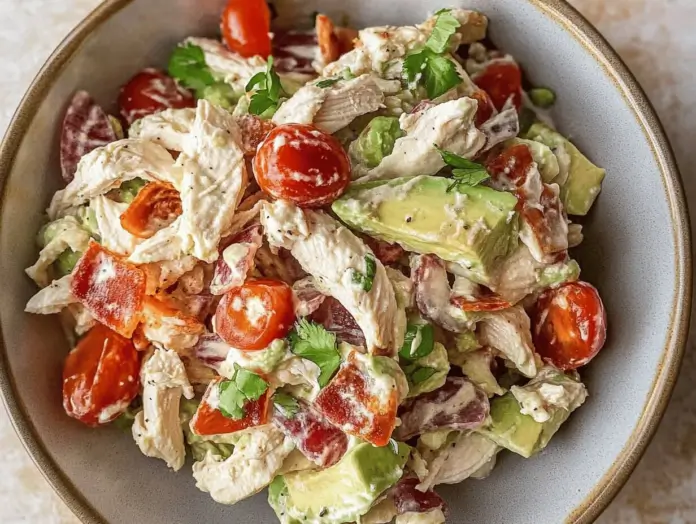 BLT Chicken Salad with Creamy Avocado - A Flavorful Delight